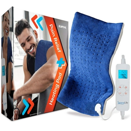 SereneLife SLHP24L - Home Comfort Heating Pad - Electric Warming Blanket Heat Pad Therapy with Controller
