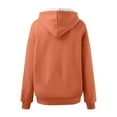thumbnail image 5 of Women Hoodies Casual Oversized Hoodies Solid Color Long Sleeve With Pockets Sweatshirts Womens Tops,Orange,2XL, 5 of 5