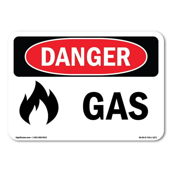 OSHA Danger Sign - Gas | Decal | Protect Your Business, Construction Site, Warehouse & Shop Area |  Made in The USA