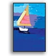 thumbnail image 2 of IDEA4WALL Framed Canvas Wall Art Minimalist Abstract Sailboat on the Sea Painting Prints for Modern Home Decoration Ready to Hang - 16x24 inches, 2 of 4