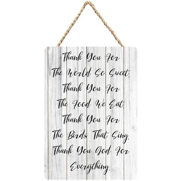 Zomyto Thank You For The World So Sweet Thank You For The Food We Eat.Thank You For The Birds Wood Decor Sign 12X6 Inch