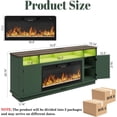 thumbnail image 2 of ANPOO 71" Fluted Fireplace TV Stand for 75/85" TVs with 36" Electric Fireplace, Modern Entertainment Center with LED Light & Power Outlet, Wooden Media Console TV Stand for Living Room, Green, 2 of 9