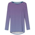 thumbnail image 4 of hxobax Womens Oversized Striped Tunic Tops Fall Long Sleeve Shirts Ombre Colorblock Pullover Tshirts, 4 of 5