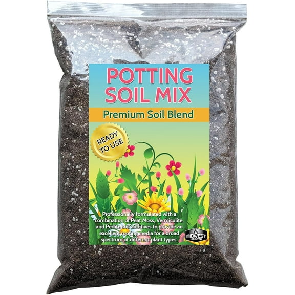 Premium Potting Soil Mix with Peat Moss, Vermiculite, Perlite (Made in USA) (4 Dry Quarts)