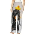 thumbnail image 3 of Bingfone Pajamas For Women,Dachshund Sitting In Bathtub Pajama Pants With Pockets-X-Large, 3 of 9