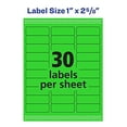 thumbnail image 3 of Avery Neon Laser Labels, Rectangle, Assorted Fluorescent Colors, 1 x 2-5/8, 450/Pack (5979), Neon Green;Neon Magenta;Neon Yellow, 3 of 6