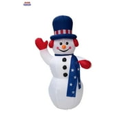 6' Air Blown Inflatable Patriotic USA Snowman