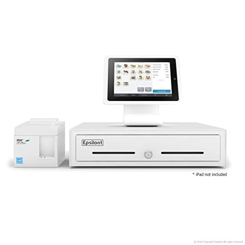 Square POS bundle - Epsilont cash drawer (white), iPad stand, Star  Micronics tsp143iiu usb receipt printer - Walmart.com