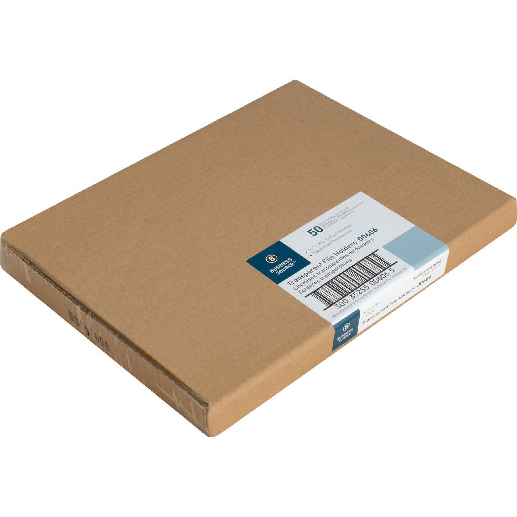 Business Source Letter File Sleeve - 8 1/2" X 11" - 20 Sheet Capacity - Polypropylene - Clear - 50 / Box