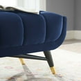thumbnail image 7 of Accent Chair Bench, Velvet, Dark Blue, Modern Contemporary Urban Design, Living Lounge Room Hotel Lobby Hospitality, 7 of 7
