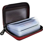 Card Holder for Women Men Small Wallets Credit Card Case Money Organizers,20 Slots,Dark Red