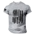 thumbnail image 2 of Baqcunre Mens T Shirt Independence Day Flag Print Spring/Summer Leisure Sports Comfortable Breathable Sweat Absorbing Crew Neck D Mens Sweatshirt Tops For Men Grey 3XL, 2 of 4