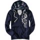 thumbnail image 1 of Aeropostale Sudadera con capucha y cremallera para mujer, azul, extragrande, 1 of 1