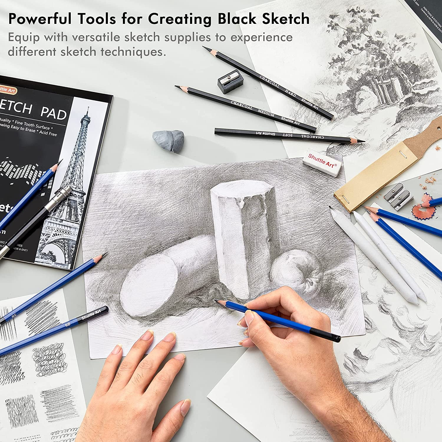 Clamshell Art Sets - Drawing Pencil W/Sketchbook
