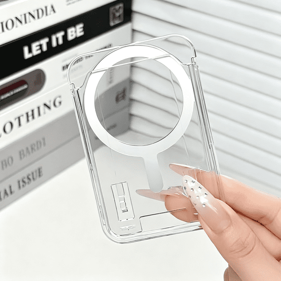 GJX Universal Magnetic Card Wallet,Compatible with Iphone 16/15/14/13/12 Series,Strong Magnetic Stick,Holds 2 Cards for Secure Wallet for Iphone -Transparent