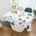thumbnail image 2 of Yayeee Tablecloths 60" x 90" Rectangle Wrinkle Resistant Party Table Cover, Red Simple Shapes, 2 of 8