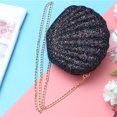thumbnail image 4 of Bolso bandolera versátil con lentejuelas y forma de concha, con cadena, para mujeres y niñas (negro), 4 of 5