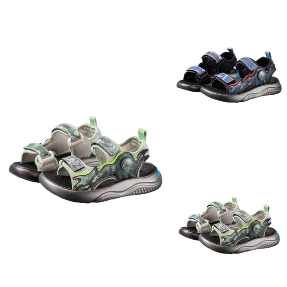 Boys Sandals, Kids Athletic Open Toe Summer Sandals with Hook & Loop Closure, Breathable Anti- Outdoor Sports Beach Shoes for Ages 4-12