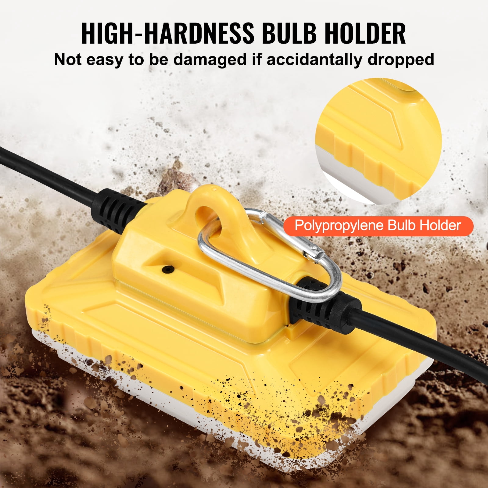 KFFKFF 100FT Building Illumination, 150W 15000LM, Set of 10 Work Lights, 5000-5500K, IP65 Water-Resistant, Includes Suspension Hooks, Suitable for Job Site, Temporary Indoor & Outdoor Lighting