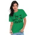 thumbnail image 5 of Christmas Kiss Me Under The Mistletoe Women's Graphic T Shirt Tees Brisco Brands M, 5 of 6