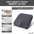 thumbnail image 2 of SLUMLOVE Memory Foam Seat Cushion (15.7x15.7x2.4in) - Sciatica Pain Relief & Tailbone Cushion for Office Chair & Car Seat - Ergonomic Lumbar Support Pillow with Non-Slip Base, 2 of 8