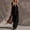 #0201-Black, variant on Womens Cotton Linen 2 Piece Outfits Summer Casual V Neck Sleeveless Tops Wide Leg Long Pants Casual Set with Pockets