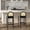 Black, variant on Solid Oak Frame Medium Brown Bar Stools / Foam Filled for Comfortable Seating