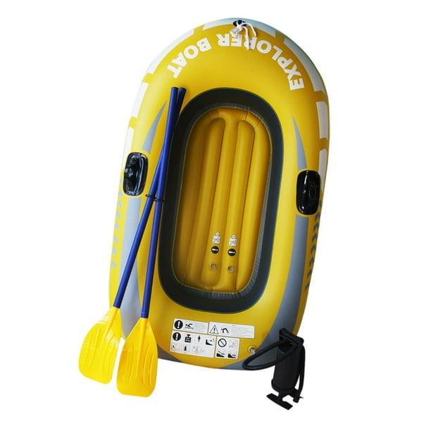 Bote inflable Kayak inflable con cerraduras de remos Bote flotante al aire libre Balsa de agua El medio tiene remos