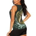 thumbnail image 3 of Gukieu Largemouth Bass jumps out of water Print Women's Quick-drying Fitness Vest, Round Neck Sleeveless Fitness T-shirt, Suitable for Yoga, Sports-Large, 3 of 7