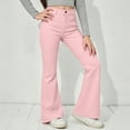 thumbnail image 7 of CAIVO Girls Casual Solid Color Flare Leg Pants For Kids Easy Comfort Everyday Wear Relaxed Fit Cozy Trousers, 7 of 7