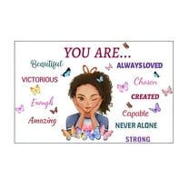 LAMIRO Inspiring Quote Wall Decals for Girls' Bedroom,Positive Girl Room Decor With Butterflies,Dreamlike Wall Art for Women'S Spaces,Colorful Mural for Teenage Girls' Rooms Pink