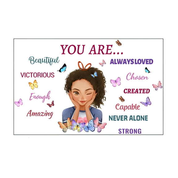 LAMIRO Inspiring Quote Wall Decals for Girls' Bedroom,Positive Girl Room Decor With Butterflies,Dreamlike Wall Art for Women'S Spaces,Colorful Mural for Teenage Girls' Rooms Pink