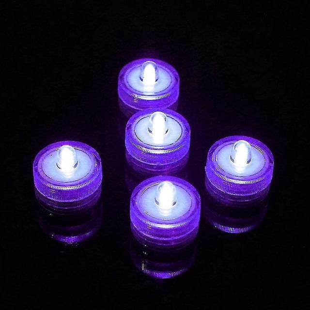 12 mini velas LED redondas, sumergibles, impermeables y superbrillantes