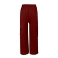thumbnail image 6 of Jxximdong Cargo Pants for Women, Daily Elastic Waist Pockets Straight Plain Casual Pants Loose Pockets Cargo Long Trousers, Red Womens Casual Trousers, 6 of 9