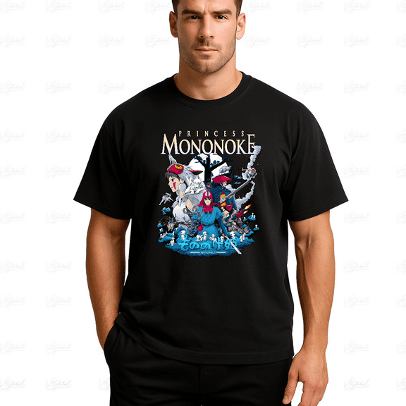 Princess Mononoke Studio Ghibli Anime Movie Fan Art Gift Unisex T-Shirt, up to Size 5XL