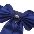 thumbnail image 6 of BalsaCircle 5 Navy Blue Reversible Satin Faux Leather Bow Tie Chair Sashes Buckles Party, 6 of 8