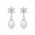 thumbnail image 6 of Yami 925 Sterling Silver Freshwater Pearl Necklace and Earrings Set for Women, 9-10mm White Teardrop Pearl Jewelry for her, 6 of 11