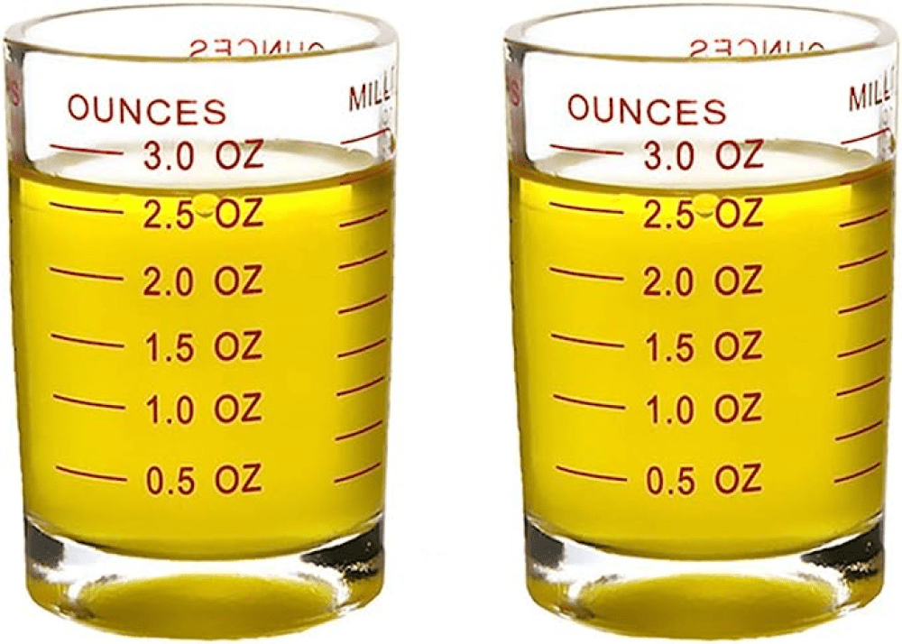 2 Kitchen Glass Measuring Cups 3 Oz/90ml, Liquid Heavy Espresso Glass