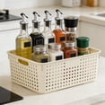 thumbnail image 1 of Clear Plastic Storage Basket with Handles for Kitchen Organization and Home Decluttering, 1 of 4