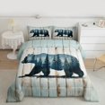 thumbnail image 3 of Manfei Rustic Bear Animal Bedding Comforter Set for Men, Farmhouse Wooden Plank Twin Comforter Sets, Jungle Wildlife Reversible Bedding Set, Luxury Bedroom Decor, 2 Pieces, 3 of 9