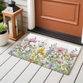 thumbnail image 4 of Area Rug 2 x 3 Ft, Spring Floral Indoor Accent Bathroom Rugs for Kitchen/Laundry Room, Watercolor Flower Eucalyptus Leaves Botanical Washable Non-Slip Runner Floor Mat for Entryway, Living Room, 4 of 8