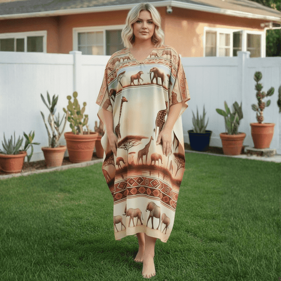 Oussum Women Plus Size Caftan Dress Long Maxi Kaftan Dress