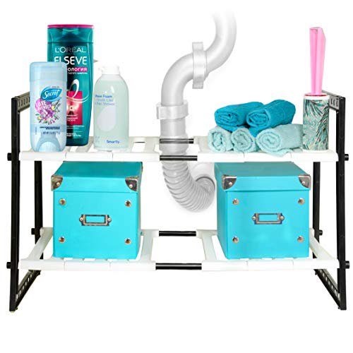 Bee Neat Under Sink Shelf Organizer for Bathroom or Kitchen 2 Tier