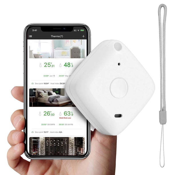 Termómetro Inalámbrico Higrómetro Compacto Bluetooth 5.0 Temperatura Interior Sensor De Humedad Temperatura Monitor De Humedad Para Casa Garaje Invernadero Habitación Para Bebés sonducket HA026515-03