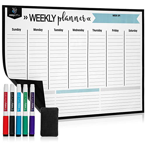 Magnetic Dry Erase Calendar for Fridge with Stain Resistant Technology 17x12" 