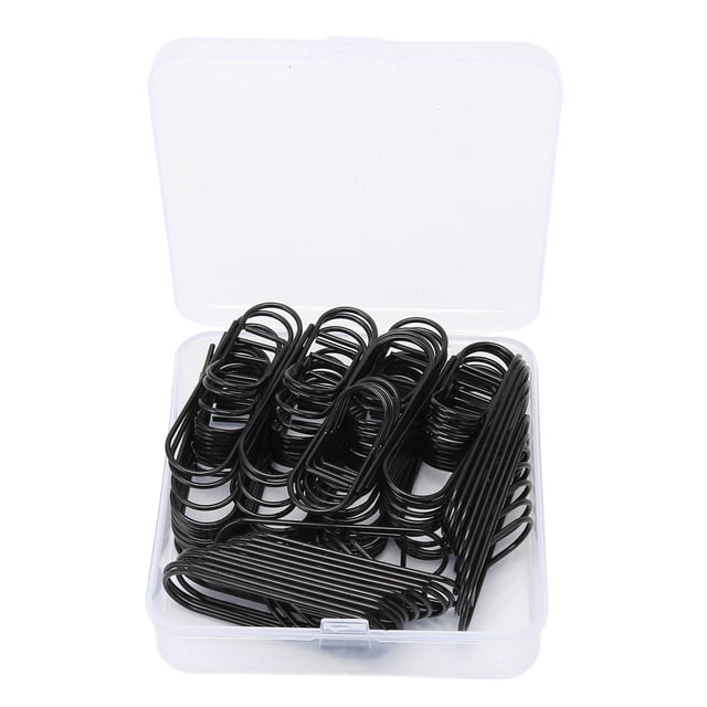 66pcs Metal Pen Clips for Student Slip Resistance Rust Prevention Paperclip Pen Holder for Notebooks Office School Black
