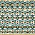 thumbnail image 1 of Abstract Fabric by the Yard, Vintage Image of Retro Style Pointer Shapes Designed Ethnic Pattern, Decorative Upholstery Fabric for Chairs & Home Accents, Pale Teal and Pale Orange by Ambesonne, 1 of 5