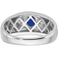 thumbnail image 5 of Solid 14k Yellow Gold Oval Sapphire and Diamond Mens Ring - Ring Size 10.0, 5 of 8