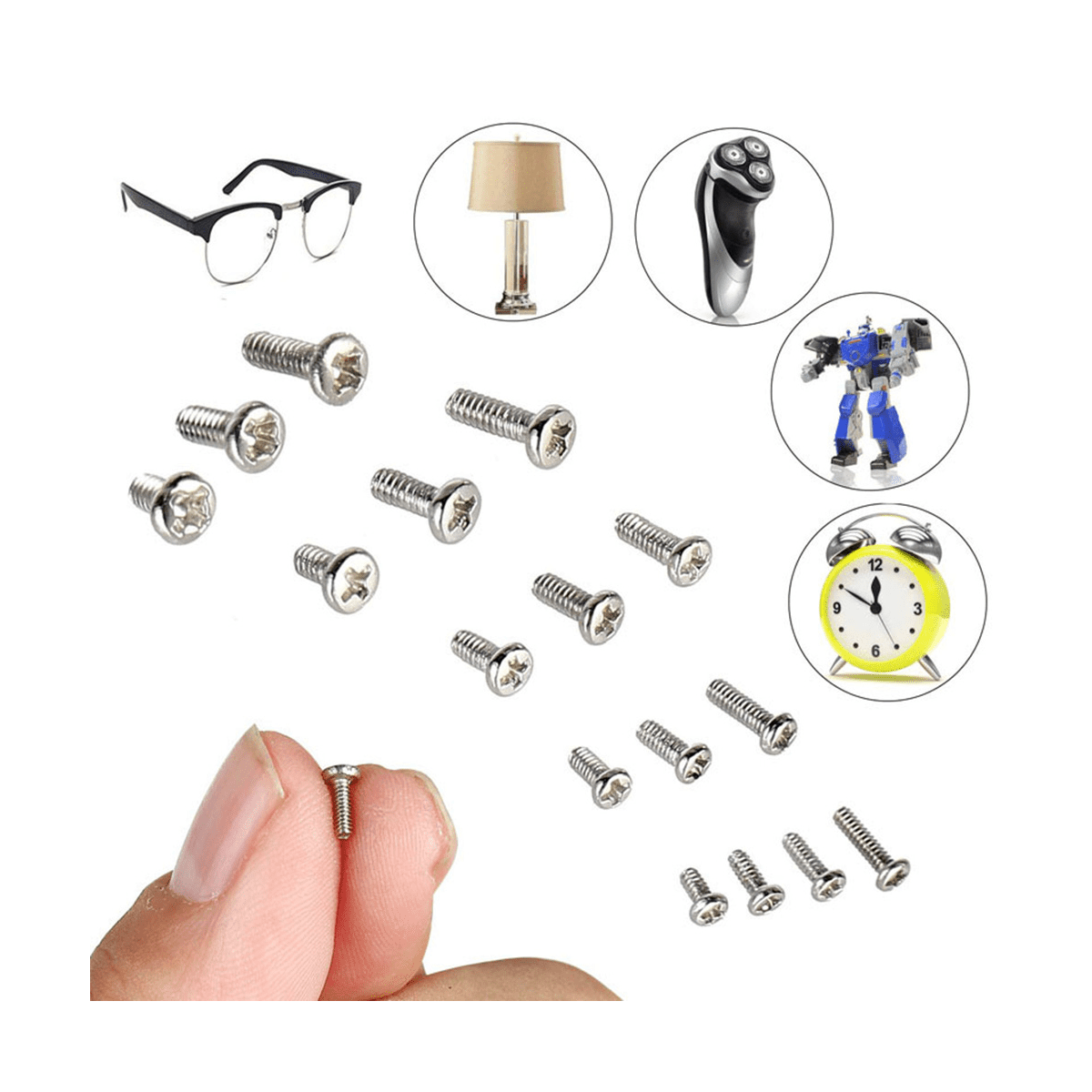 800 Pc Tiny Screws for Electronics, Small Mini Pan Head Machine Screws Kit for Eyeglasses Watches Clocks Repair