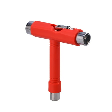 

Mini T Type Wrench Tool Roller Skateboard Repair Tool Adjusting Tool with L Wrench L-type Screwdriver (Red)
